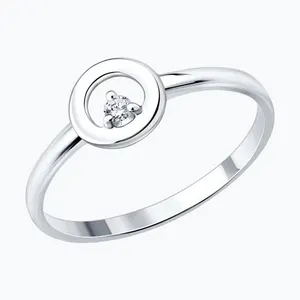 Кольцо из серебра с бриллиантом выращенным