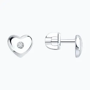 Серьги из серебра с бриллиантами выращенными