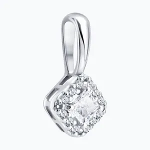 Подвеска из серебра с бриллиантами выращенными