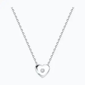 Колье из серебра с бриллиантом выращенным