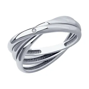 Кольцо из серебра с бриллиантом