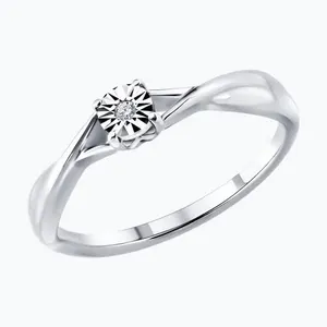 Кольцо из серебра с бриллиантом