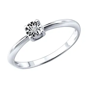 Кольцо из серебра с бриллиантом