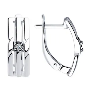 Серьги из серебра с бриллиантами