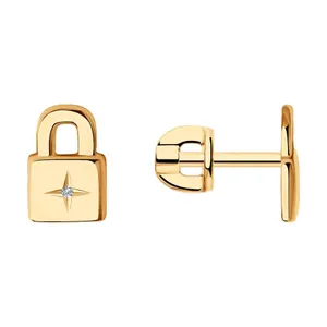 Серьги из золочёного серебра с бриллиантами