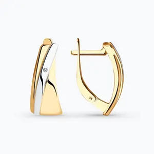 Серьги из золочёного серебра с бриллиантами