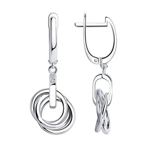 Серьги из серебра с бриллиантами