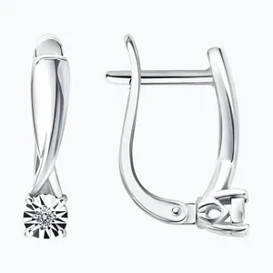 Серьги из серебра с бриллиантами