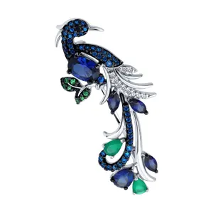 Брошь из серебра с миксом камней