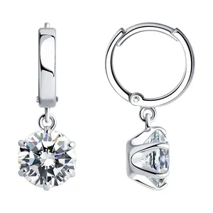 Серьги из серебра с фианитами