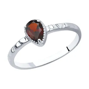 Кольцо из серебра с гранатом