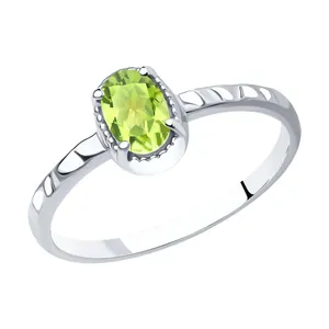 Кольцо из серебра с хризолитом