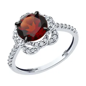 Кольцо из серебра с ситаллом и фианитами