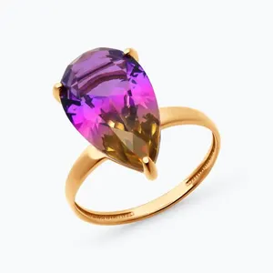 Кольцо из золочёного серебра с ситаллом