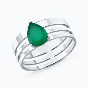 Кольцо из серебра с агатом