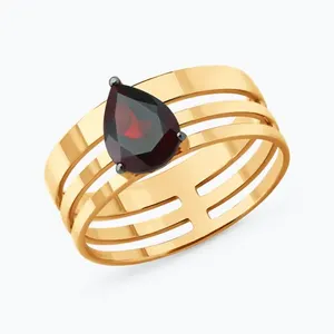 Кольцо из золочёного серебра с гранатом