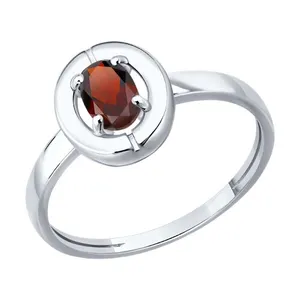 Кольцо из серебра с гранатом