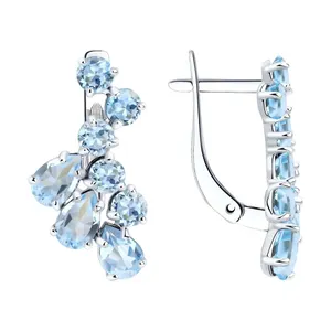 Серьги из серебра с топазами
