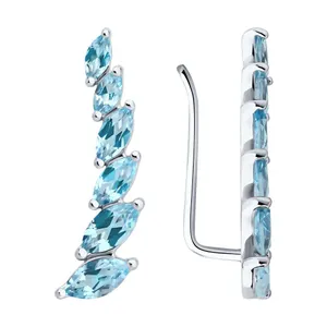 Серьги из серебра с топазами