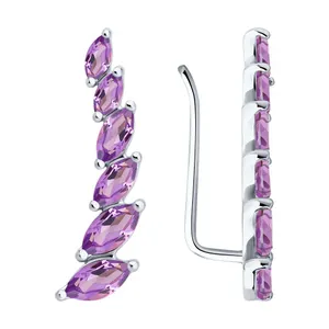 Серьги из серебра с аметистами