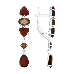 Серьги из серебра с полудрагоценными вставками