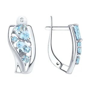 Серьги из серебра с топазами