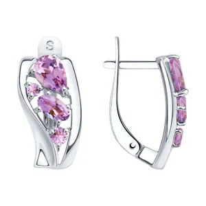 Серьги из серебра с аметистами