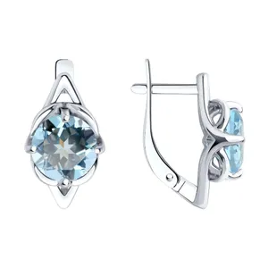 Серьги из серебра с топазами