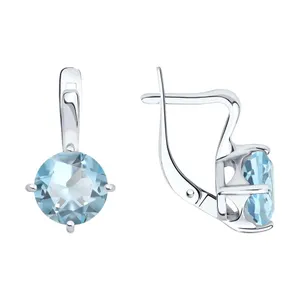 Серьги из серебра с топазами