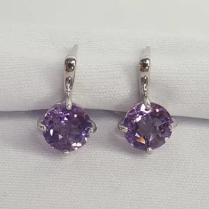 Серьги из серебра с аметистами
