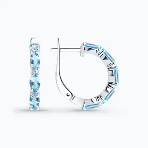 Серьги из серебра с топазами