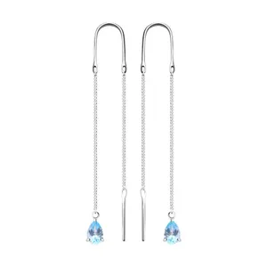 Серьги из серебра с топазами