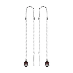 Серьги из серебра с гранатами