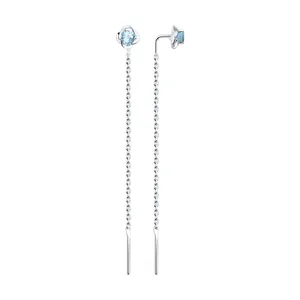 Серьги из серебра с топазами