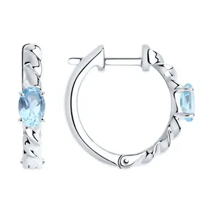 Серьги из серебра с топазами