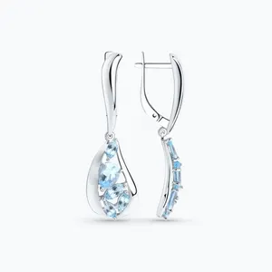 Серьги из серебра с топазами