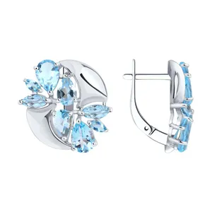 Серьги из серебра с топазами