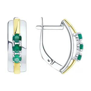 Серьги из золочёного серебра с агатами