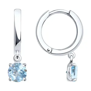 Серьги из серебра с топазами