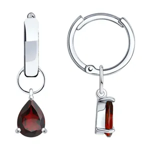 Серьги из серебра с гранатами