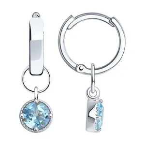 Серьги из серебра с топазами