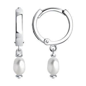 Серьги из серебра с жемчугом