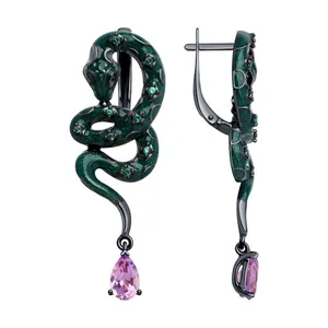 Серьги из серебра с миксом камней