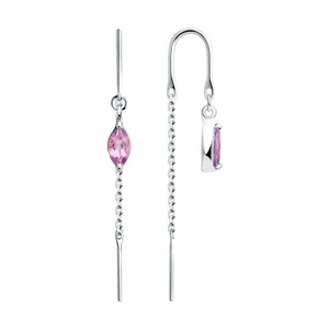 Серьги из серебра с аметистами