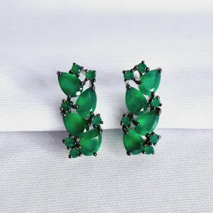 Серьги из серебра с агатами