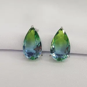 Серьги из серебра с ситаллами