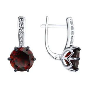 Серьги из серебра с ситаллами и фианитами