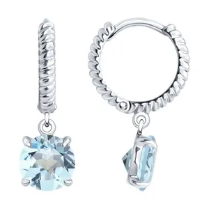 Серьги из серебра с топазами