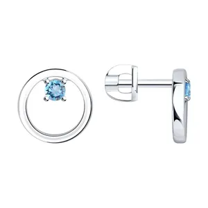 Серьги из серебра с топазами