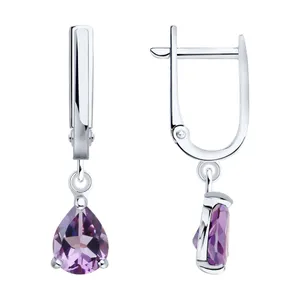 Серьги из серебра с аметистами